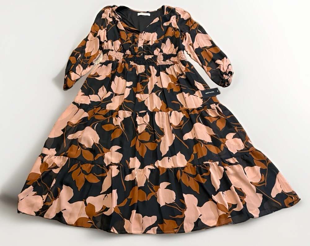 NWT Taylor Floral Smocked Waist Midi Dress Sz 16W